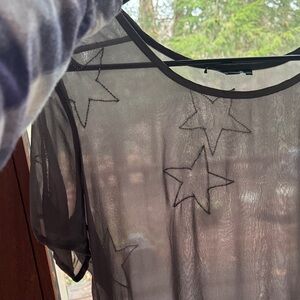 Joe's Jeans Black Sheer Star Blouse